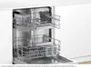 Interior view of an open dishwasher with two racks of cutlery and dishes. Produktbild-Vorschau