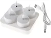 LED Teelichter - 4 wiederaufladbare LED Teelichter mit Ladestation - D: 4cm - flackernd - weiß Produktbild-Vorschau