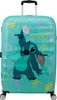 A turquoise suitcase with a Stitch character design and floral patterns. Produktbild-Vorschau