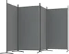 A gray fabric room divider with three panels on a white background. Voir les images du produit