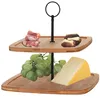 Etagere 2 Ebenen 25x25xH23,5cm Bambus/Metall in 2 Modellen, Produktbild-Vorschau 8