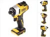 A DeWalt DCF 809 N Akku Schlagschrauber 18 V 1/4" Brushless Solo is shown on a white background. The image is a collage of the product from different angles. Produktbild-Vorschau