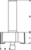 A technical drawing of a router bit with dimensions labeled. Voir les images du produit