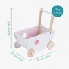 Navaris Puppenwagen aus Holz in Weiß - Kinder Baby Puppen Produktbild-Vorschau 6