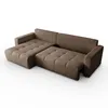 A brown sectional sofa with a chaise lounge on a white background. Náhled obrázku produktu