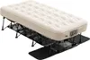 An inflatable mattress on a portable folding cot, shown from a slight diagonal angle against a white background. Podgląd zdjęcia produktu