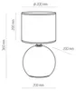 Tischleuchte Glas Stoff rund D: 20 cm 36 cm hoch Weiß E27 Produktbild-Vorschau 3