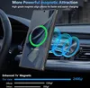 A smartphone case is shown attached to a car vent mount, with a graphic illustrating magnetic attraction and charging. Produktbild-Vorschau