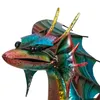 Bunter Metall Drache 30cm Fantasiefigur Gartenfigur Produktbild-Vorschau 2
