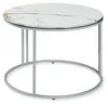 Salontafel 'Aulum', 50 x 70 cm, marmer, wit/zilver Productafbeelding-voorbeeld 2