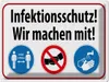 vianmo Blechschild 30x40 cm Infektionsschutz wir machen mit Produktbild-Vorschau 1