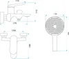 Technical drawings with dimensions of a bathtub faucet and shower head. Náhľad obrázku produktu