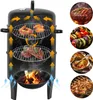 Izrielar 3 in 1 Smoker Räuchertonne  Ø 40 cm Räucherofen Produktbild-Vorschau 1