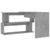 A concrete-effect corner desk with shelving. Podgląd zdjęcia produktu