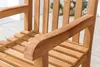 Close-up of a wooden garden chair armrest and slats. Produktbild-Vorschau