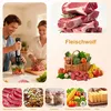 A collage of images showing a couple using a hand blender, raw meat, a basket of vegetables, nuts, cupcakes, vegetables with corn, and butter. The title 'Fleischwolf' is also present. Produktbild-Vorschau