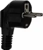 A close-up of a black electrical plug with silver prongs. Náhľad obrázku produktu