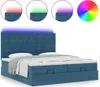 Ottoman-Bett mit Matratzen & LED Dunkelblau 200x200 cm Samt Produktbild-Vorschau 1