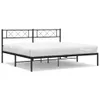 A black metal bed frame with a white mattress on a white background. Podgląd zdjęcia produktu