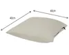 A beige cushion is shown with dimensions indicated by arrows and text. Produktbild-Vorschau