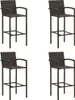 Tabouret de bar 4 pcs. Marron Poly Rattan Voir les images du produit 1