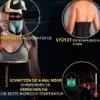 Schwarzer SUPERSTUD-Taillenformer, getragen von einer Frau und einem Mann, mit Text, der Unterstützungs- und Schweißfunktionen hervorhebt Voir les images du produit