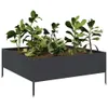 vidaXL Hochbeet Schwarz 100x100x41 cm Stahl Produktbild-Vorschau 3