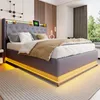 A modern bedroom with a bed, nightstand, and window view. Náhľad obrázku produktu