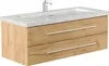 Badmöbel Waschplatz Marmor Carrara White "YAMO 130" Eiche Produktbild-Vorschau 3