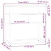 vidaXL Konzolový stolek Sonoma dub 75 x 40 x 75 cm materiál Náhled obrázku produktu 6