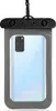 A waterproof phone case with a Samsung phone inside, hanging from a strap. Produktbild-Vorschau