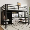 okwish Hochbett 140×200cm Metallbett Doppelbett mit Produktbild-Vorschau 2