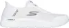 A white Skechers slip-on sneaker is shown from the side against a white background. Voir les images du produit