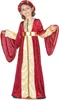 Costume da regina bambina medievale rosso-crema-oro - Anteprima dell’immagine prodotto 1