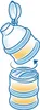 An illustration showing how to use a milk powder dispenser. Anteprima dell’immagine prodotto