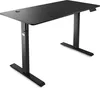 A black adjustable standing desk on a white background. Produktbild-Vorschau