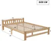 A diagram of a wooden bed frame with dimensions indicated. Produktbild-Vorschau