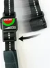 Close-up of a helmet strap buckle with an arrow indicating how to open it. Produktbild-Vorschau
