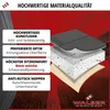 A layered diagram illustrating the materials and features of a car seat cover. Produktbild-Vorschau