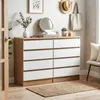 Commode à 4 tiroirs. Meuble de rangement blanc et en chêne. Voir les images du produit 9