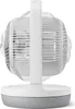 A close-up, side view of a white and gray table fan against a white background. Podgląd zdjęcia produktu