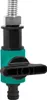A close-up studio shot of a garden hose adapter with a valve. Produktbild-Vorschau