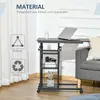 HOMCOM bijzettafel, salontafel met wielen, in hoogte Productafbeelding-voorbeeld 8