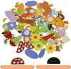 Magnetisches Holzpuzzle mit Doppelseitiger Tafel, 110 Stück Produktbild-Vorschau 5