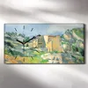 Leinwand Uhr Küche Wohnzimmer Bild Geräuschlos 60x30 Häuser Produktbild-Vorschau 2