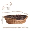 Hundekorb aus Weide oval mit einem Kissen 75X57 H19 CM Produktbild-Vorschau 1