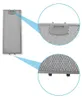 A product image showing a metal grease filter for a range hood, with two close-up views highlighting its features. Produktbild-Vorschau
