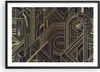 Gerahmtes Poster - Schwarzer Rahmen - Ornament Gold Schwarz Produktbild-Vorschau 1