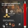 LED Stabkerzen 24 Stück ECHTWACHS ROT - mit Timer Funktion Produktbild-Vorschau 5