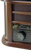 A close-up view of the control panel and speaker grille of a vintage-style stereo system. Produktbild-Vorschau